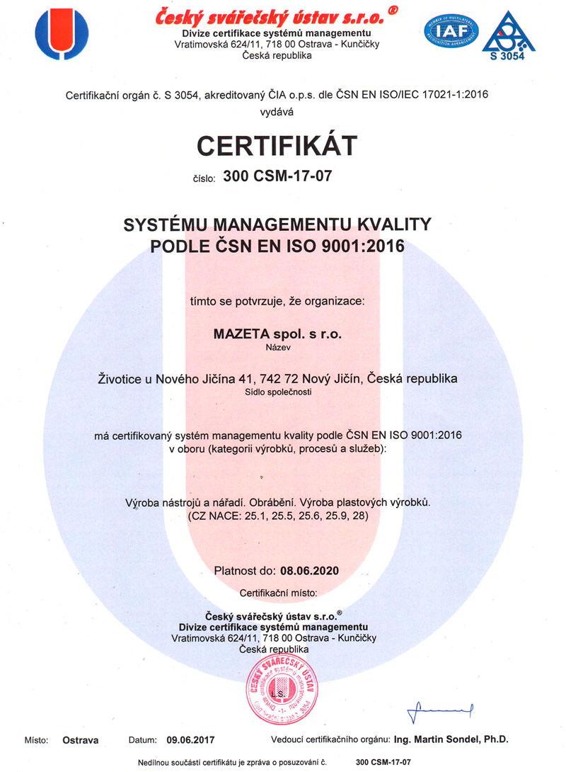 certifikát
