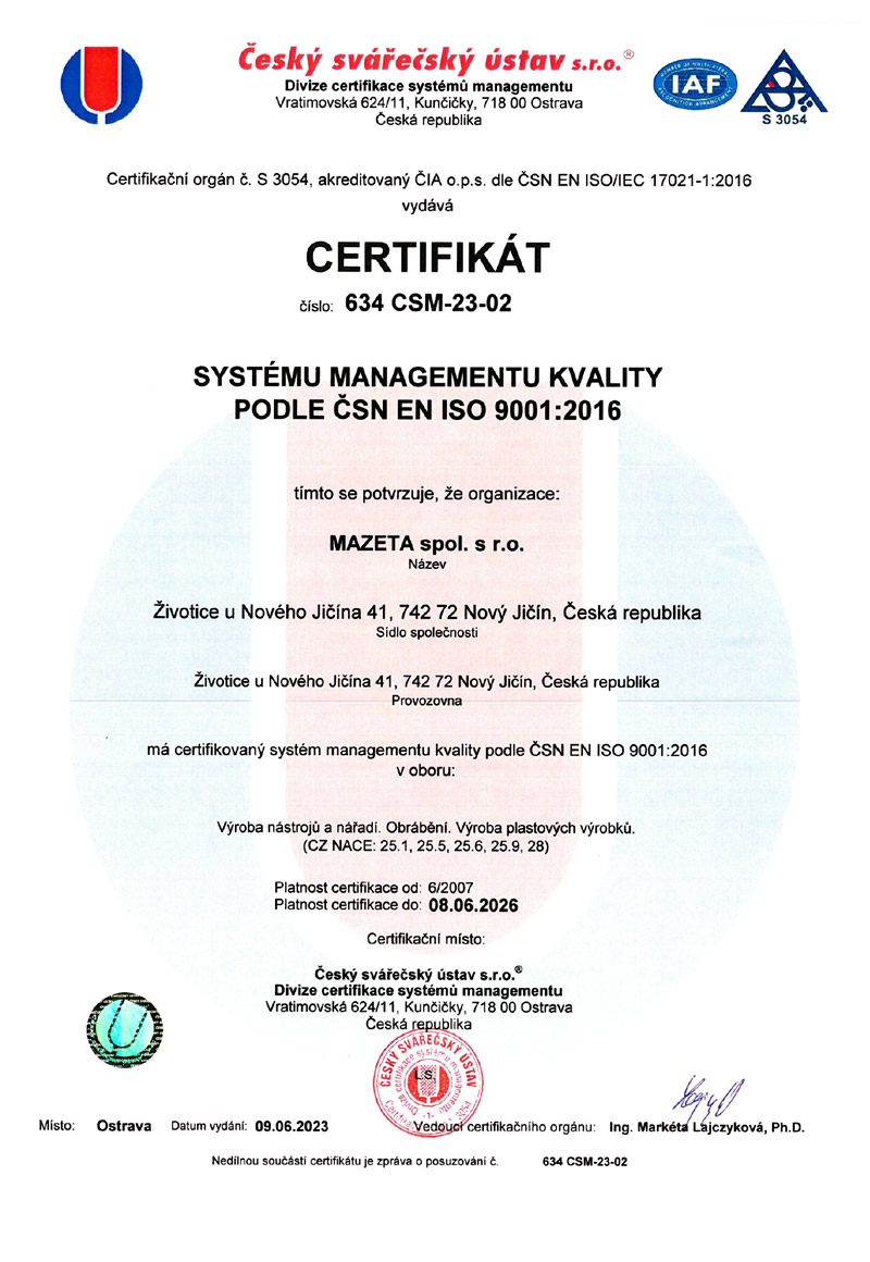 certifikát